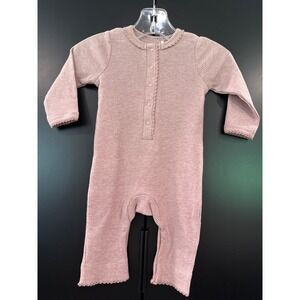 Fixoni Baby Girl Mauve Pink Ribbed Tencel Modal Jumpsuit Romper Size 56 1M